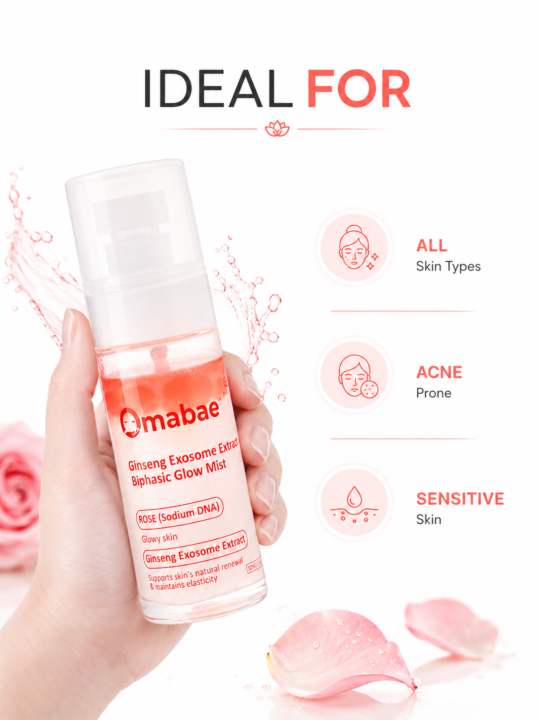 Omabae  Ginseng Exosome Extract Biphasic Glow Mist